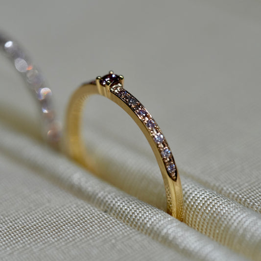 インテンスピンクダイヤモンド　ハーフエタニティ