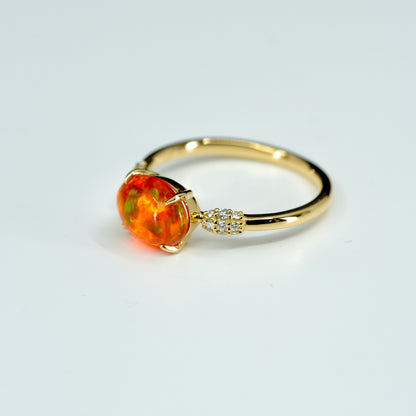 K18YG　ファイアオパールリング