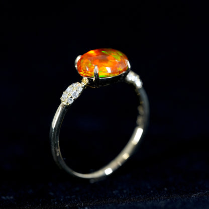 K18YG　ファイアオパールリング