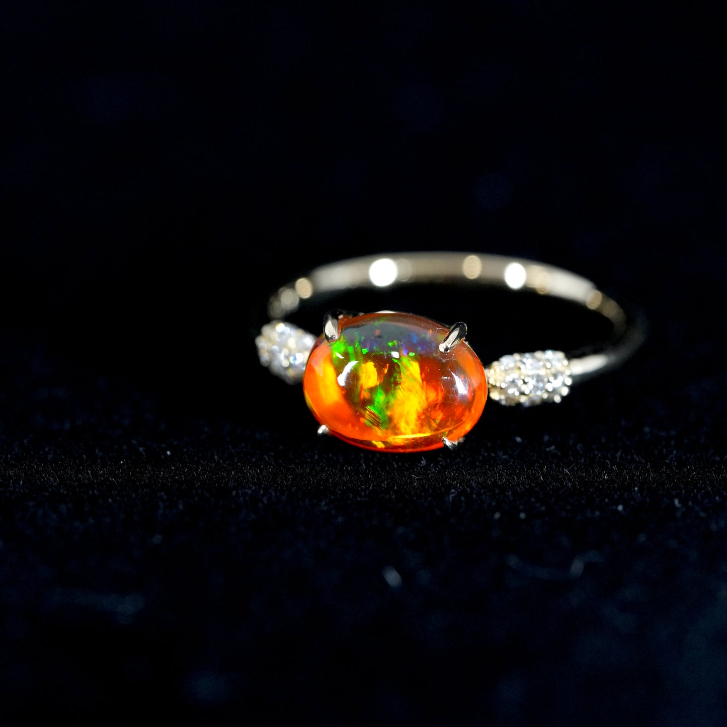 K18YG　ファイアオパールリング