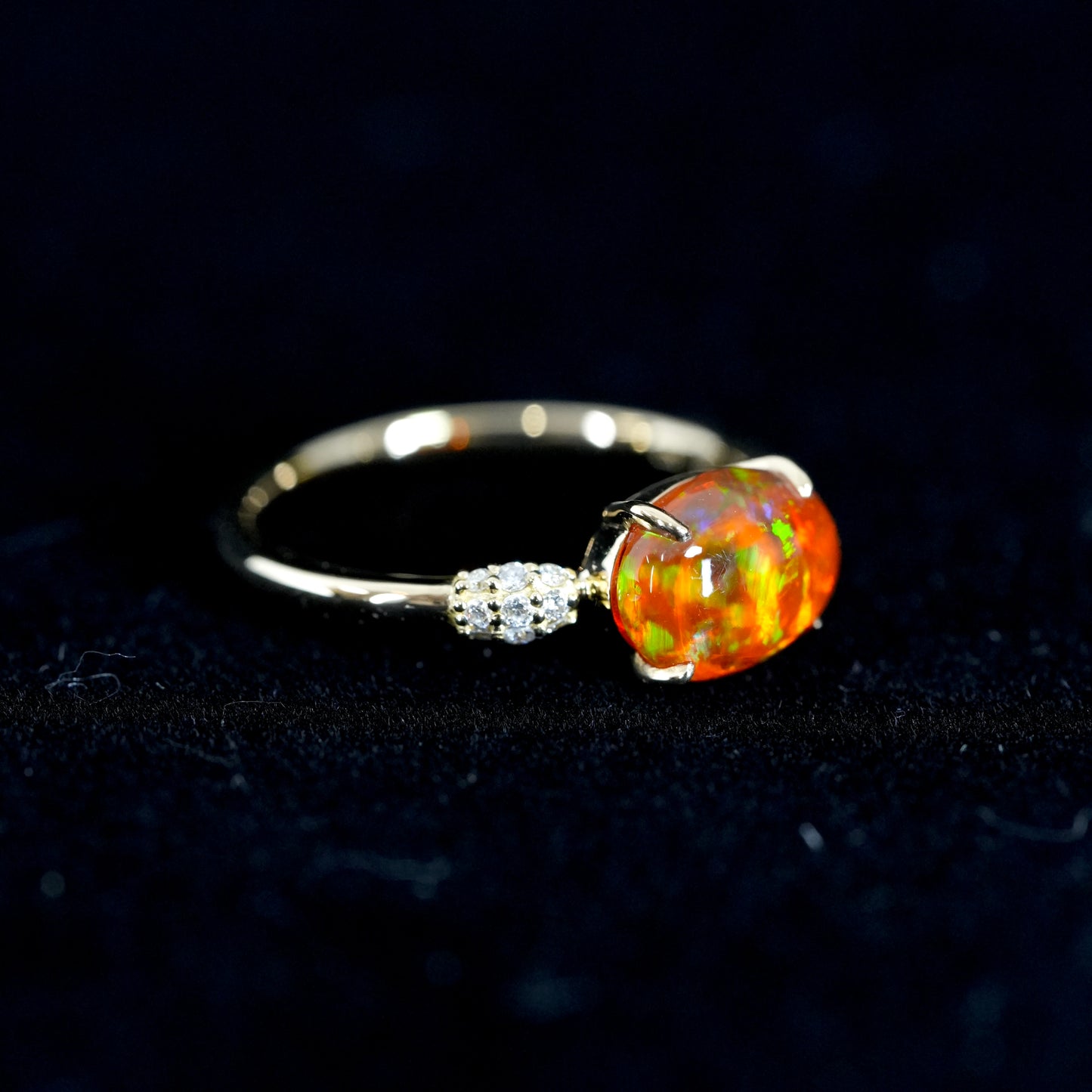 K18YG　ファイアオパールリング